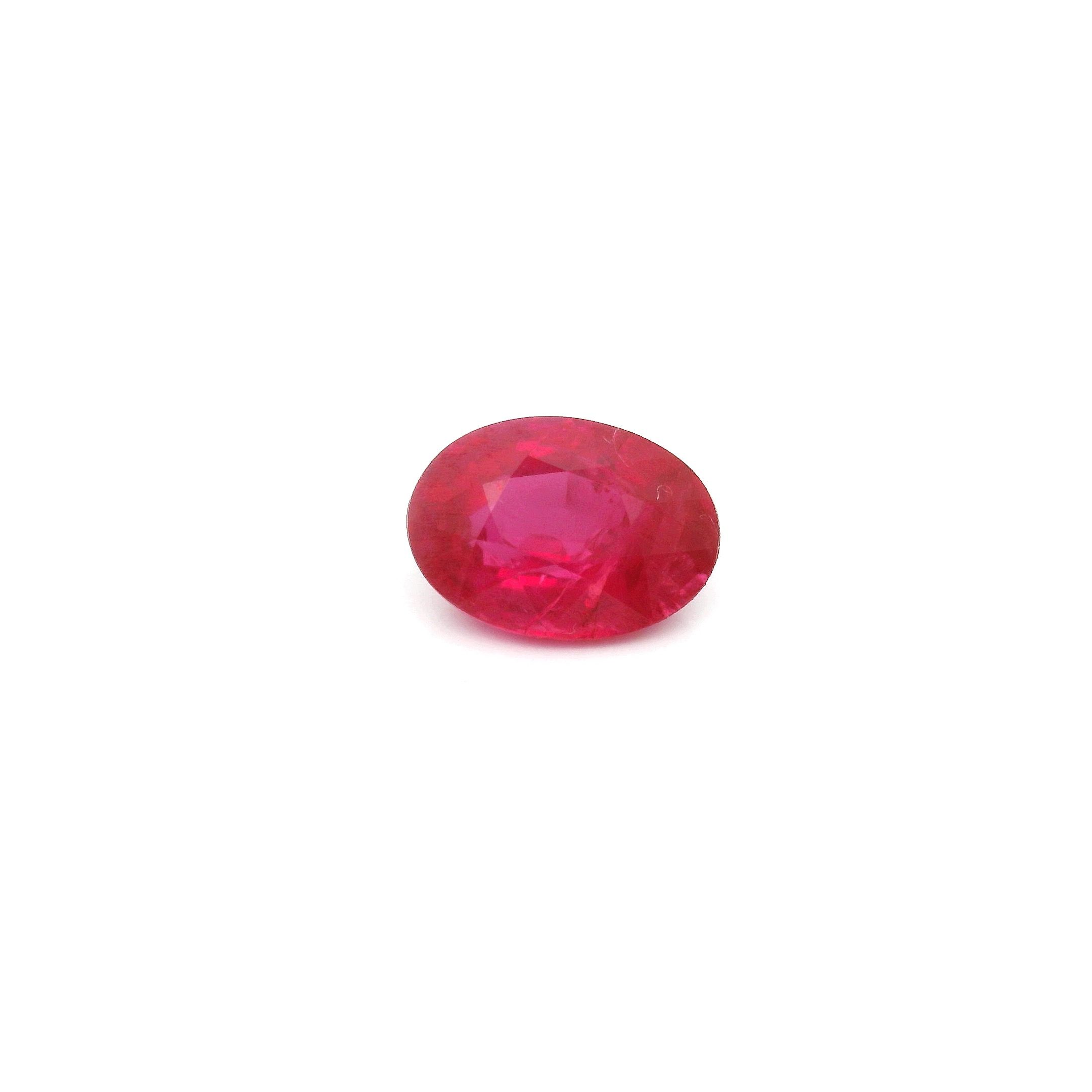 Rubin 1,13 ct, czerwony, szlif owalny