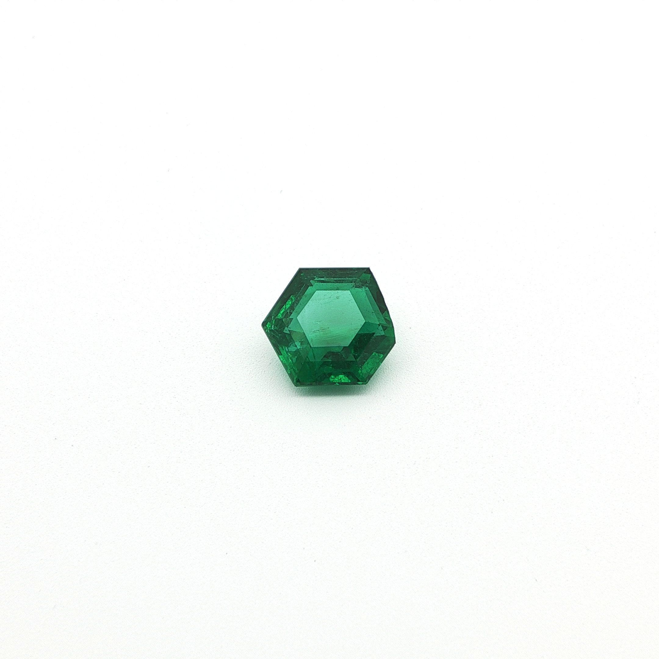 Szmaragd 1,90 ct, zielony, szlif sześciokątny