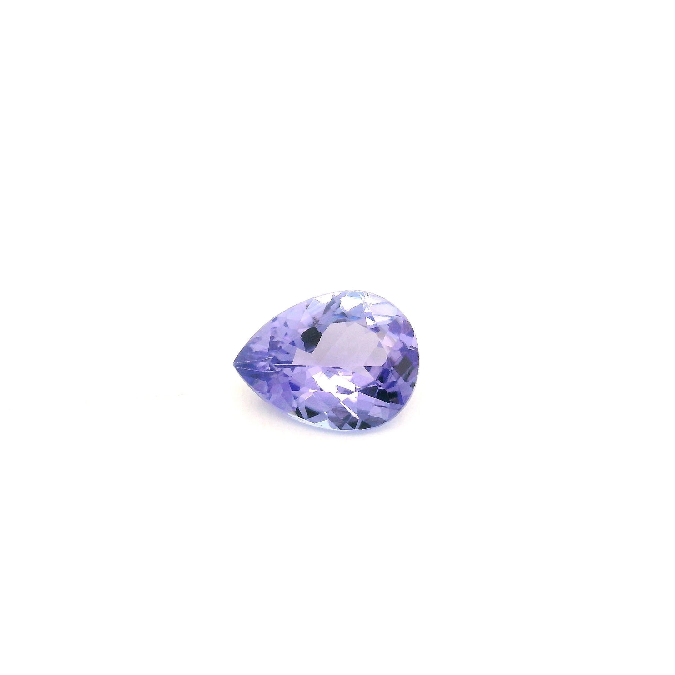 Tanzanit 1,58 ct, niebieski, szlif gruszka