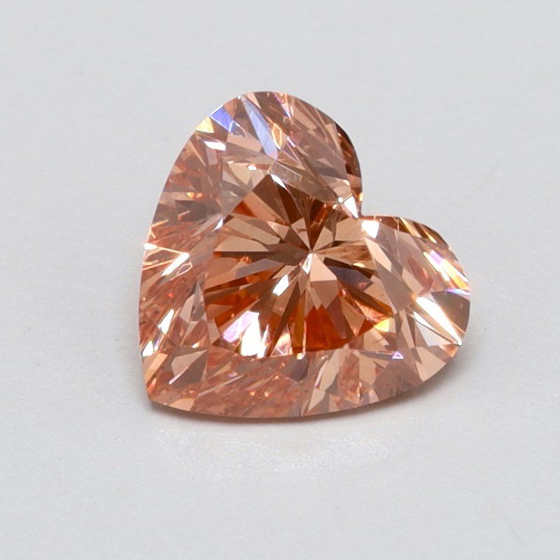 0.43 CT Fancy Vivid Orangey Pink HEART