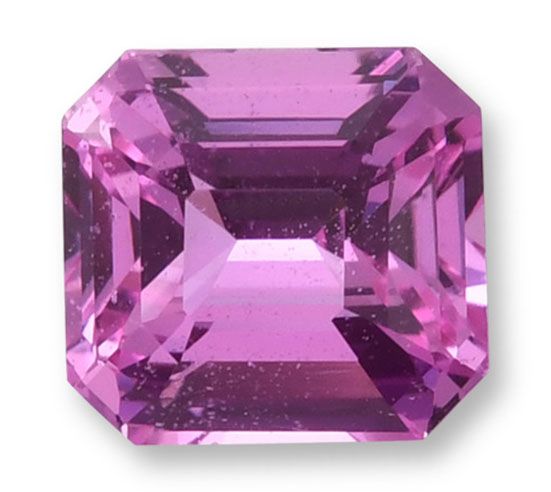 Szafir 1,52 ct, różowy, szlif szmaragdowy