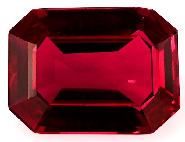 Rubin 2,39 ct, czerwony, szlif szmaragdowy