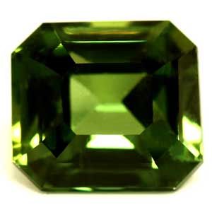 Szafir 1,05 ct, zielony, szlif szmaragdowy