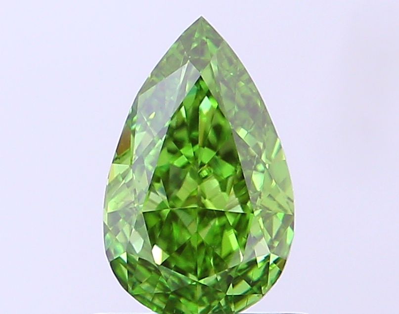0.69 CT Fancy Vivid Green PEAR