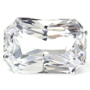 SAPPHIRE FACETED 1.34ct WHITE Snow White EC SRILANKA NONE