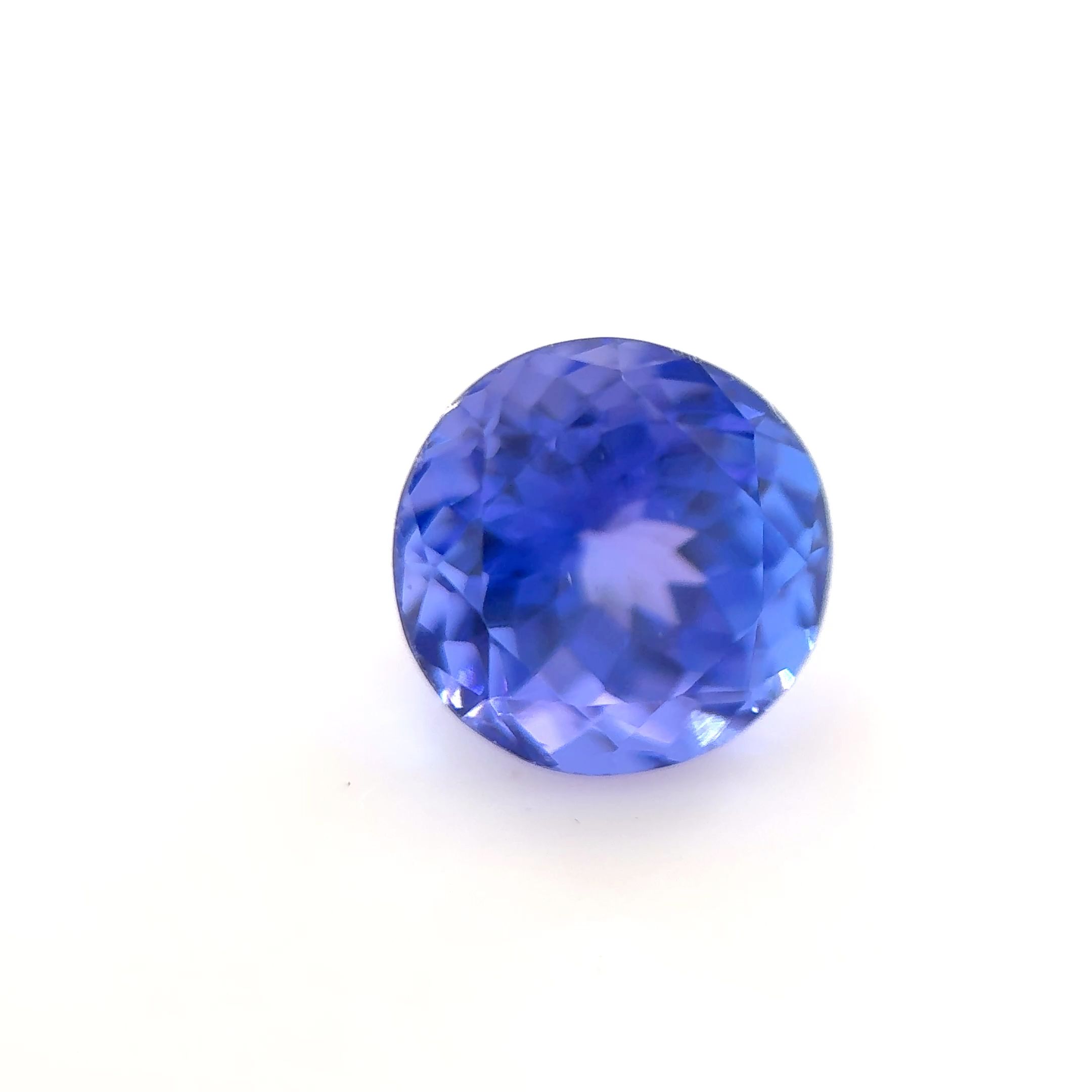 Tanzanit 1,79 ct, niebieski, szlif okrągły