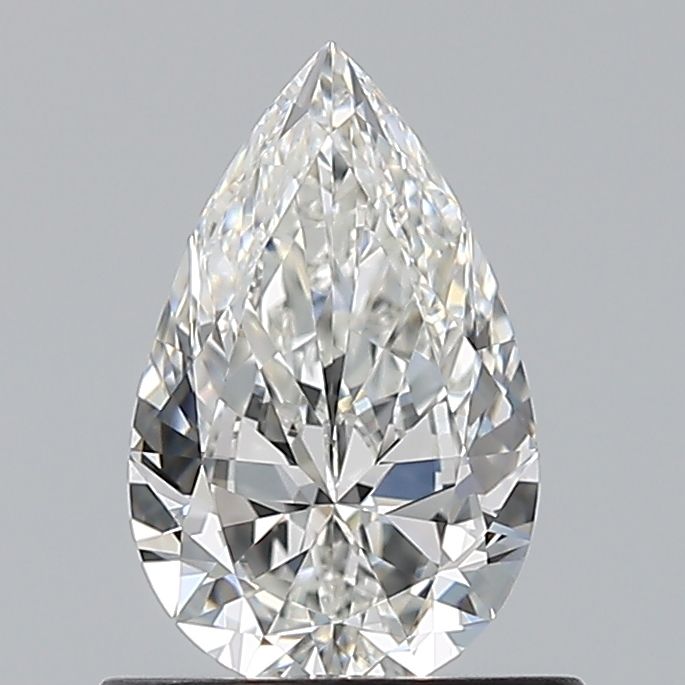 0.7-carat pear diamond with G color, null cut, and VS1 clarity.