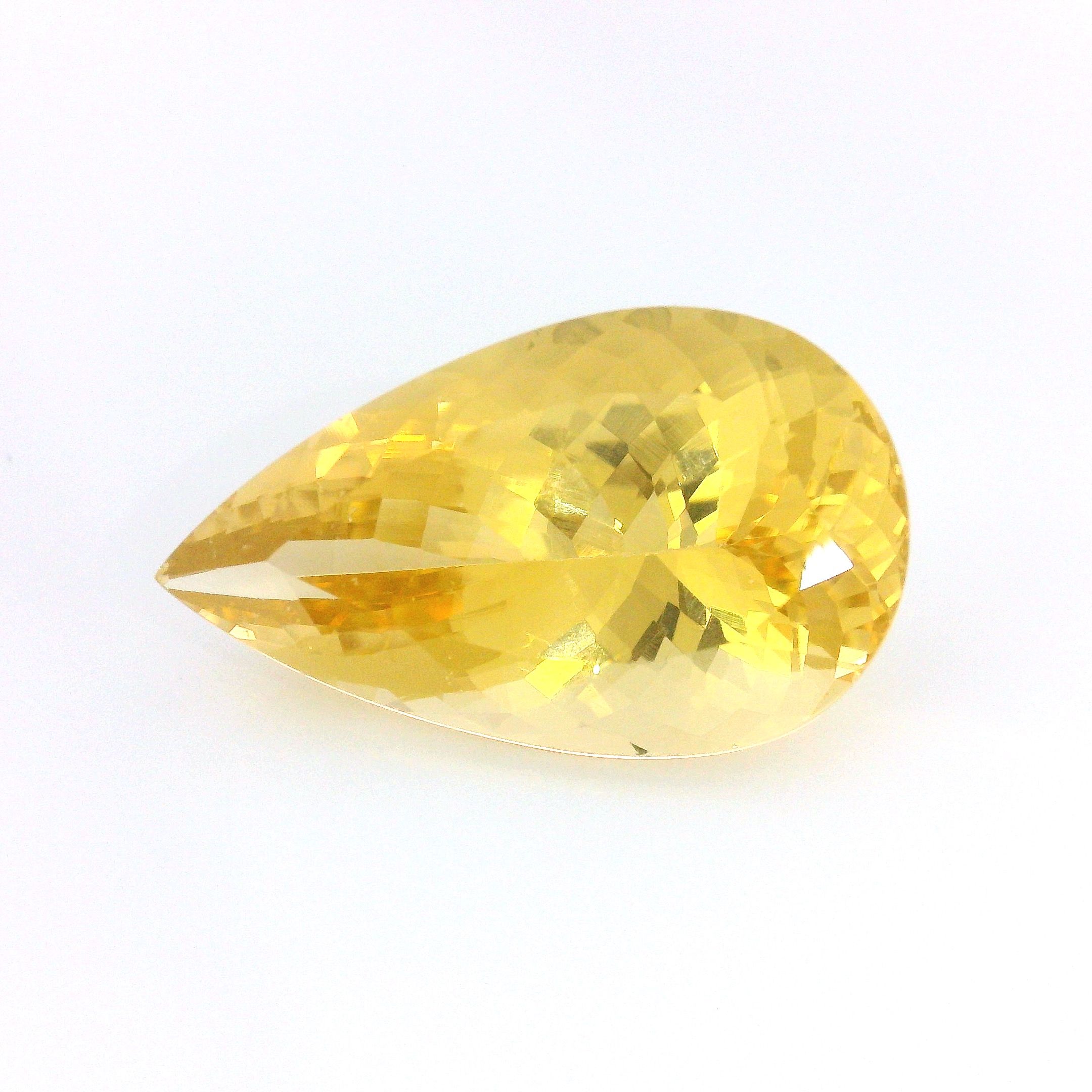 Heliodor 15,48 ct, żółty, szlif gruszka