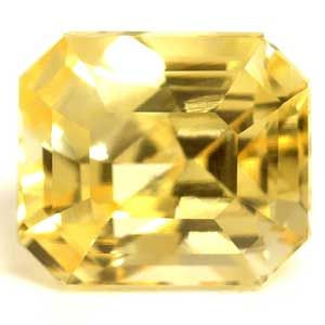 Szafir 1,72 ct, żółty, szlif szmaragdowy