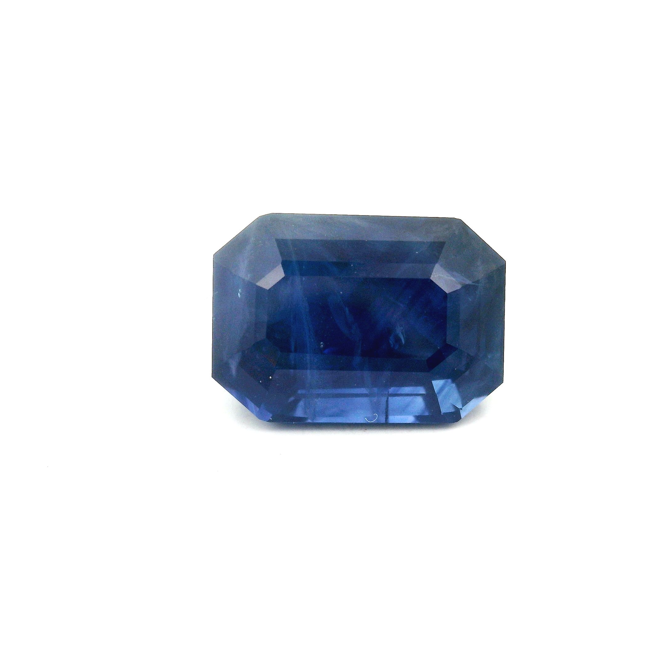 Szafir 4,77 ct, niebieski, szlif ośmiokątny