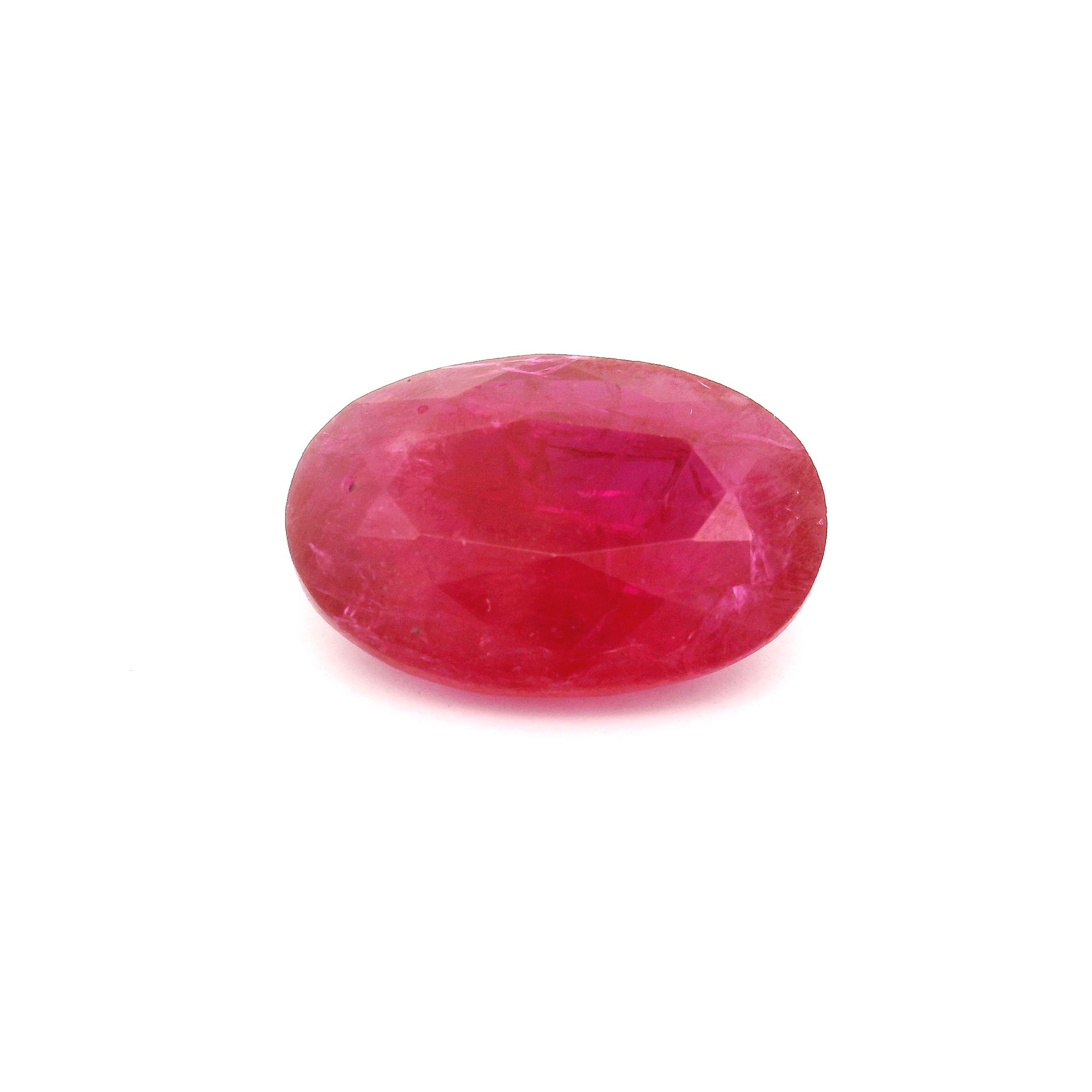 RUBY FACETED 4.44ct RED Medium Intense MI MOZAMBIQUE HEATED