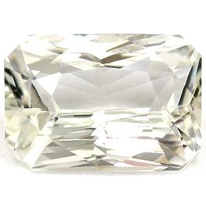 Szafir 1,37 ct, biały, szlif szmaragdowy