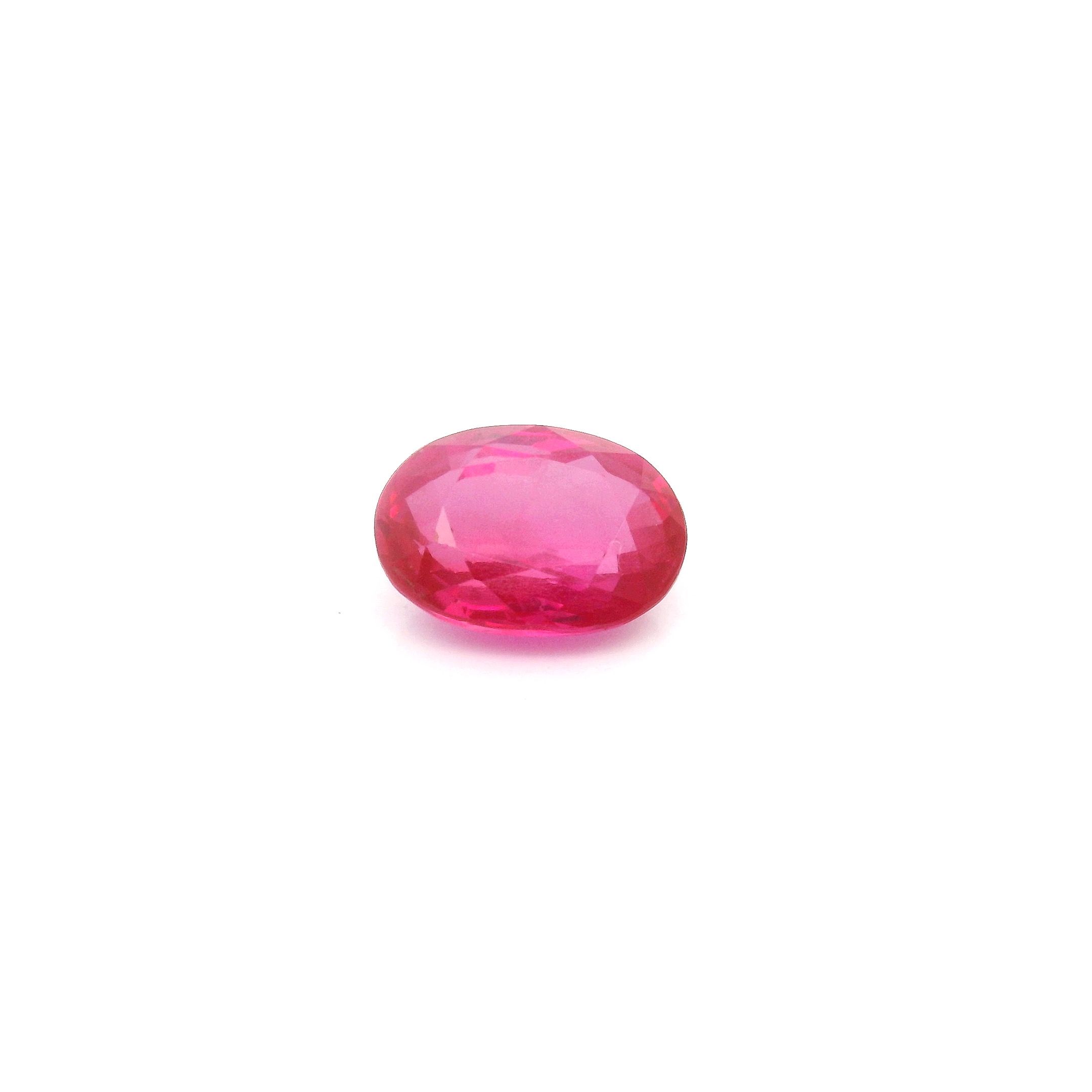 Rubin 1,25 ct, czerwony, szlif owalny