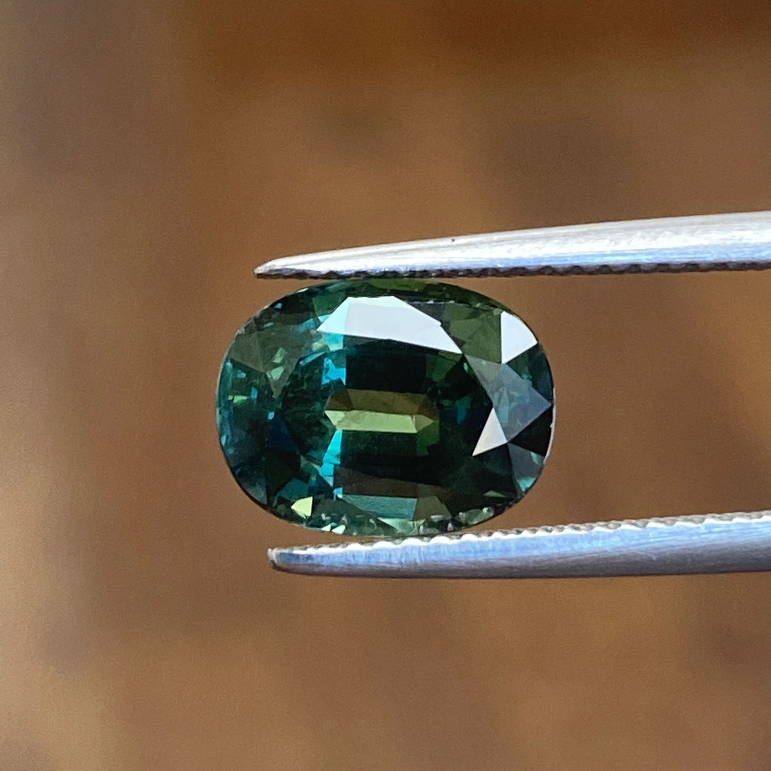 SAPPHIRE FACETED 4.09ct GREEN Blue Green EC TANZANIA NONE
