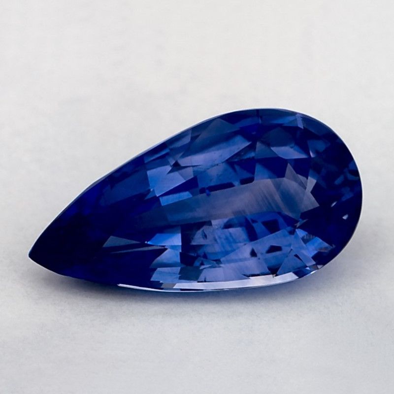 Szafir 2,85 ct, niebieski, szlif gruszka