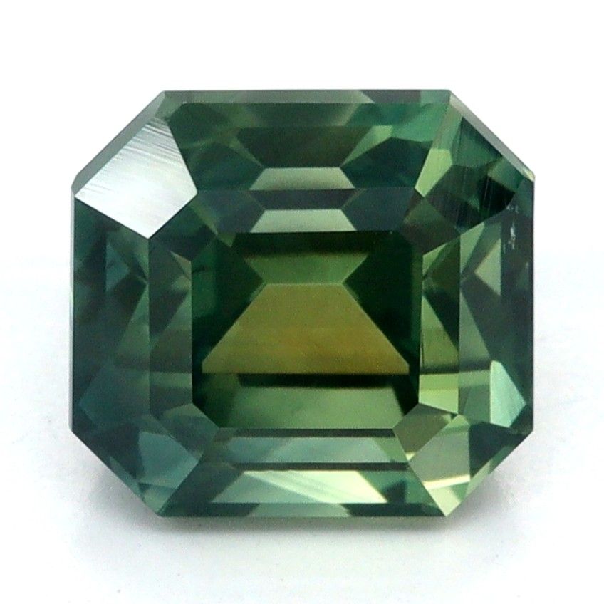 Szafir 2,04 ct, morski, szlif szmaragdowy