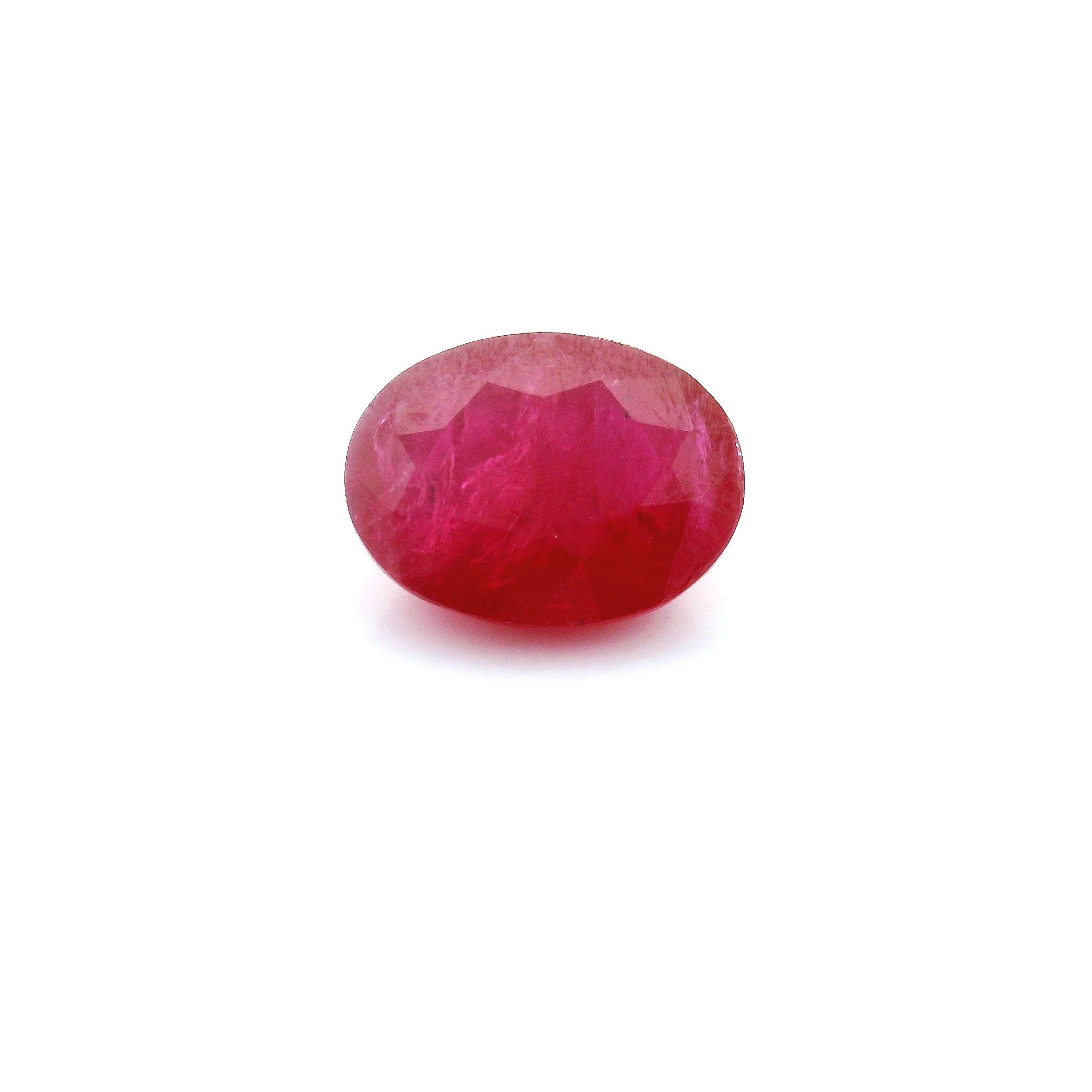 Rubin 2,46 ct, czerwony, szlif owalny