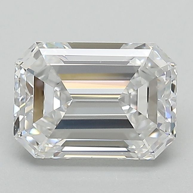 1.5-carat emerald diamond with D color, null cut, and VVS2 clarity.