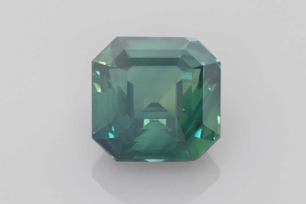 Szafir 2,68 ct, morski, szlif asscher