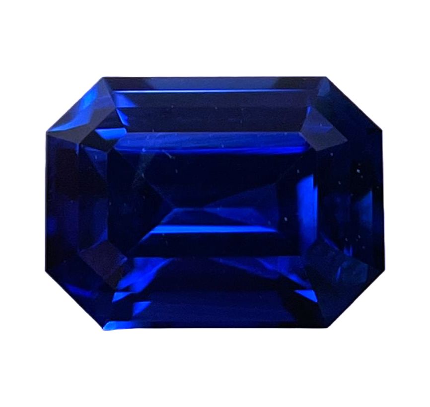 Szafir 2,08 ct, niebieski, szlif szmaragdowy