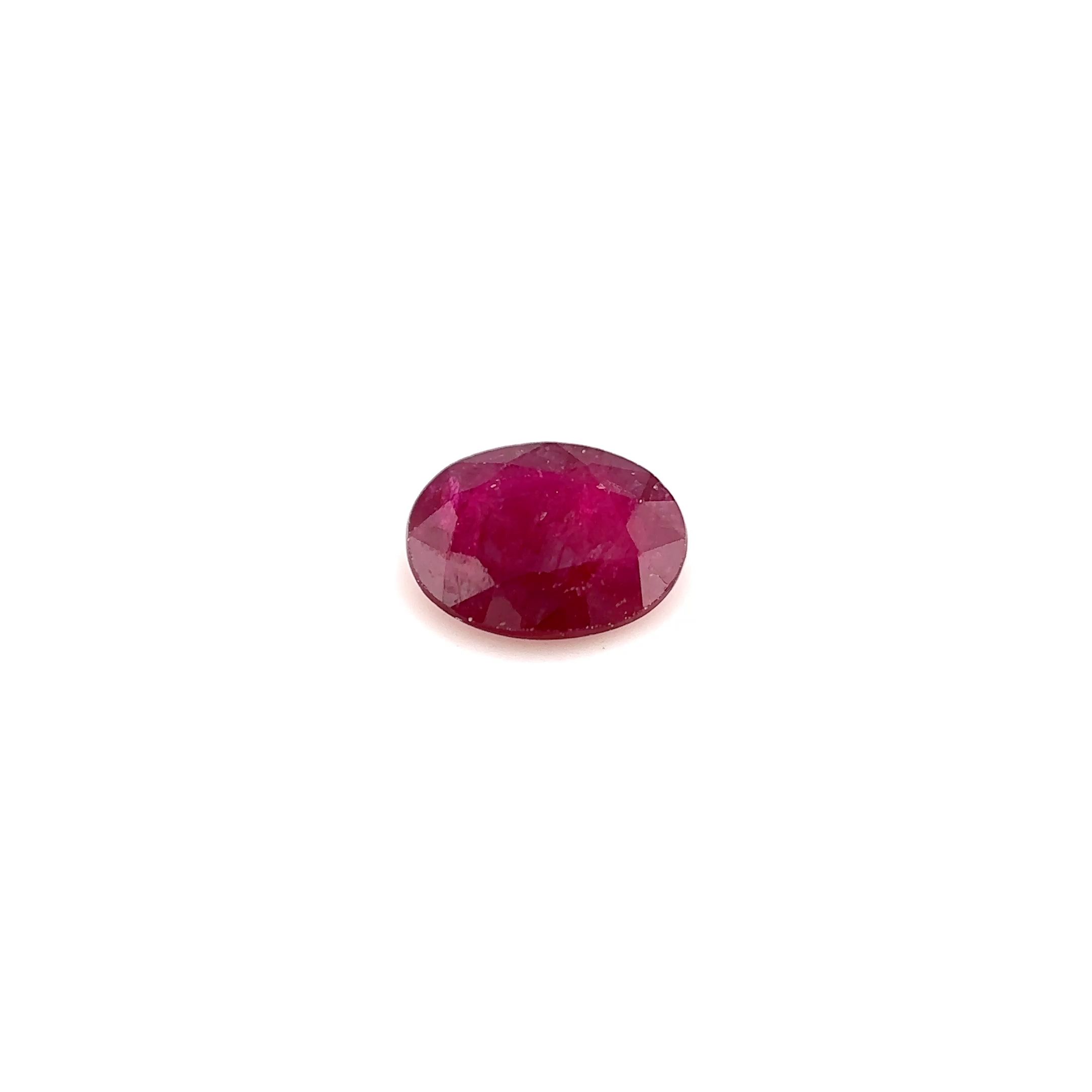 Rubin 1,02 ct, czerwony, szlif owalny