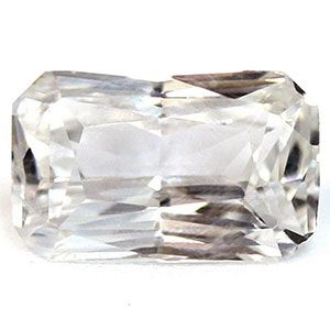 Szafir 1,31 ct, biały, szlif szmaragdowy