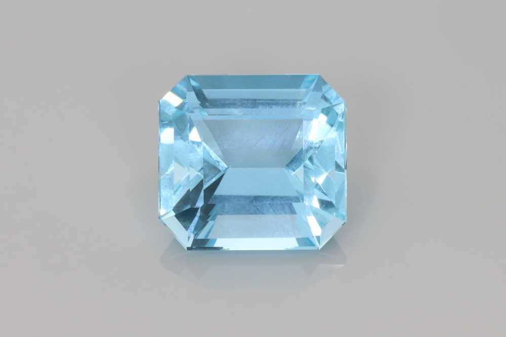 Akwamaryn 4,81 ct, niebieski, szlif asscher