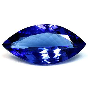 Tanzanit 4,09 ct, niebieski, szlif markiza