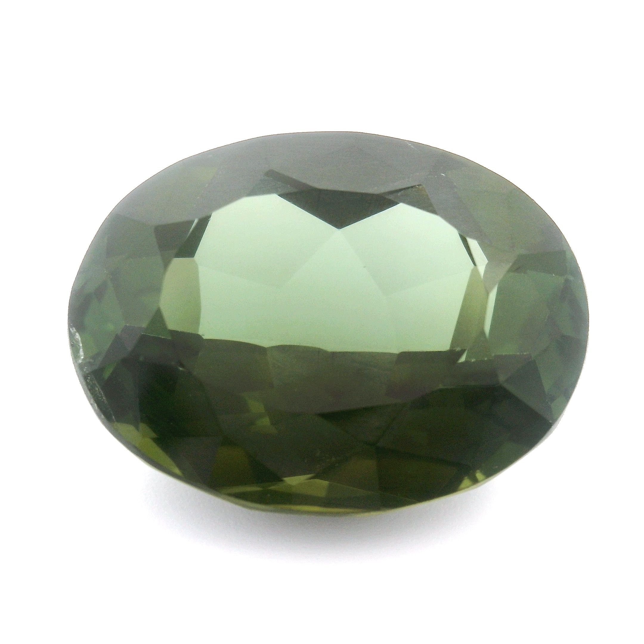 Turmalin 19,23 ct, zielony, szlif owalny