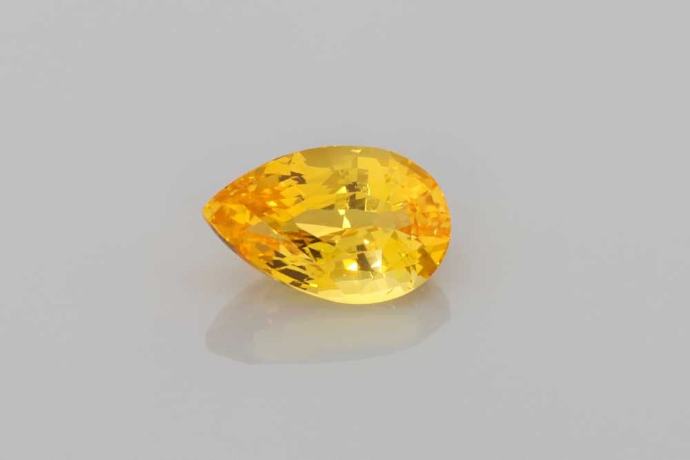 Szafir 2,16 ct, żółty, szlif gruszka