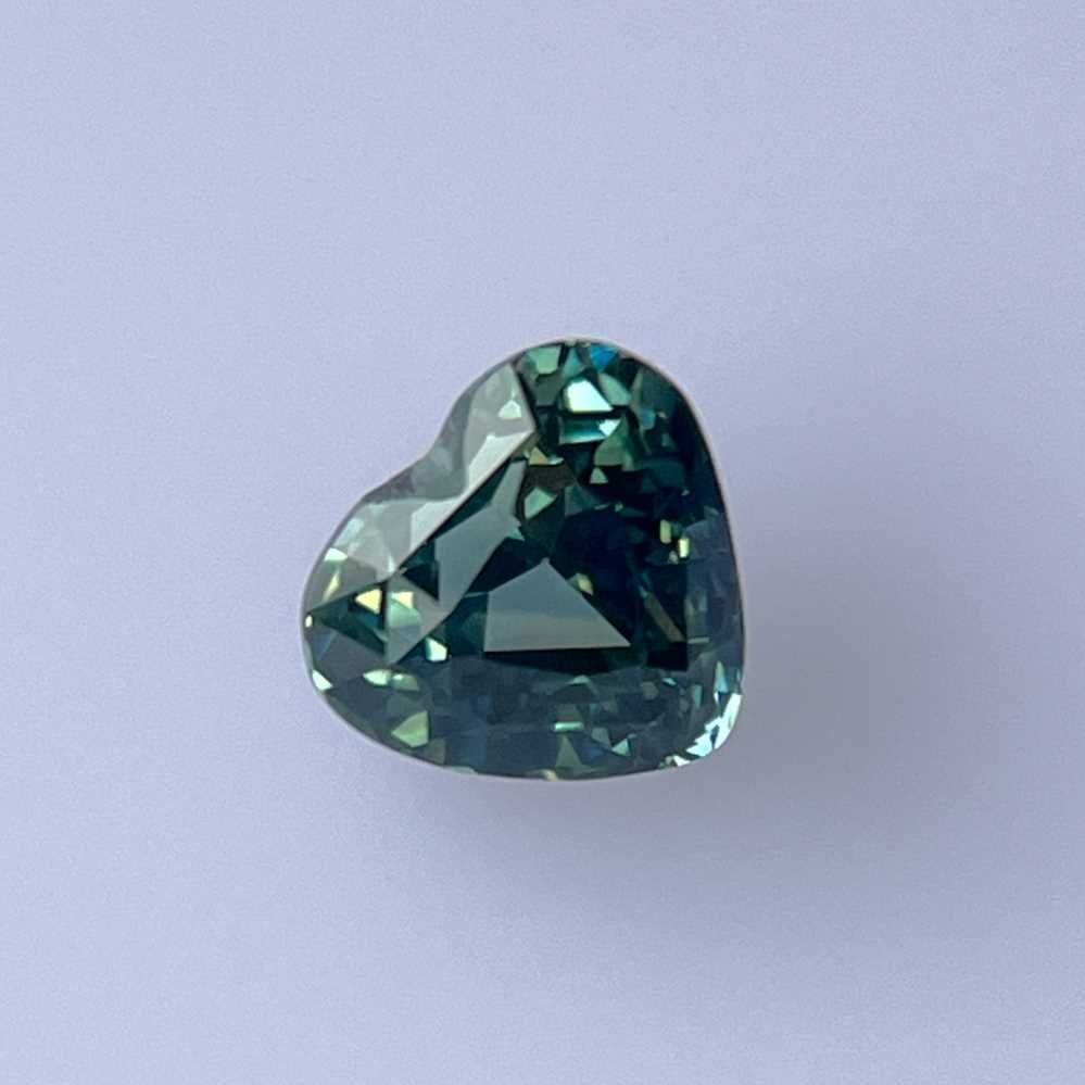 Szafir 2,20 ct, morski, szlif serce