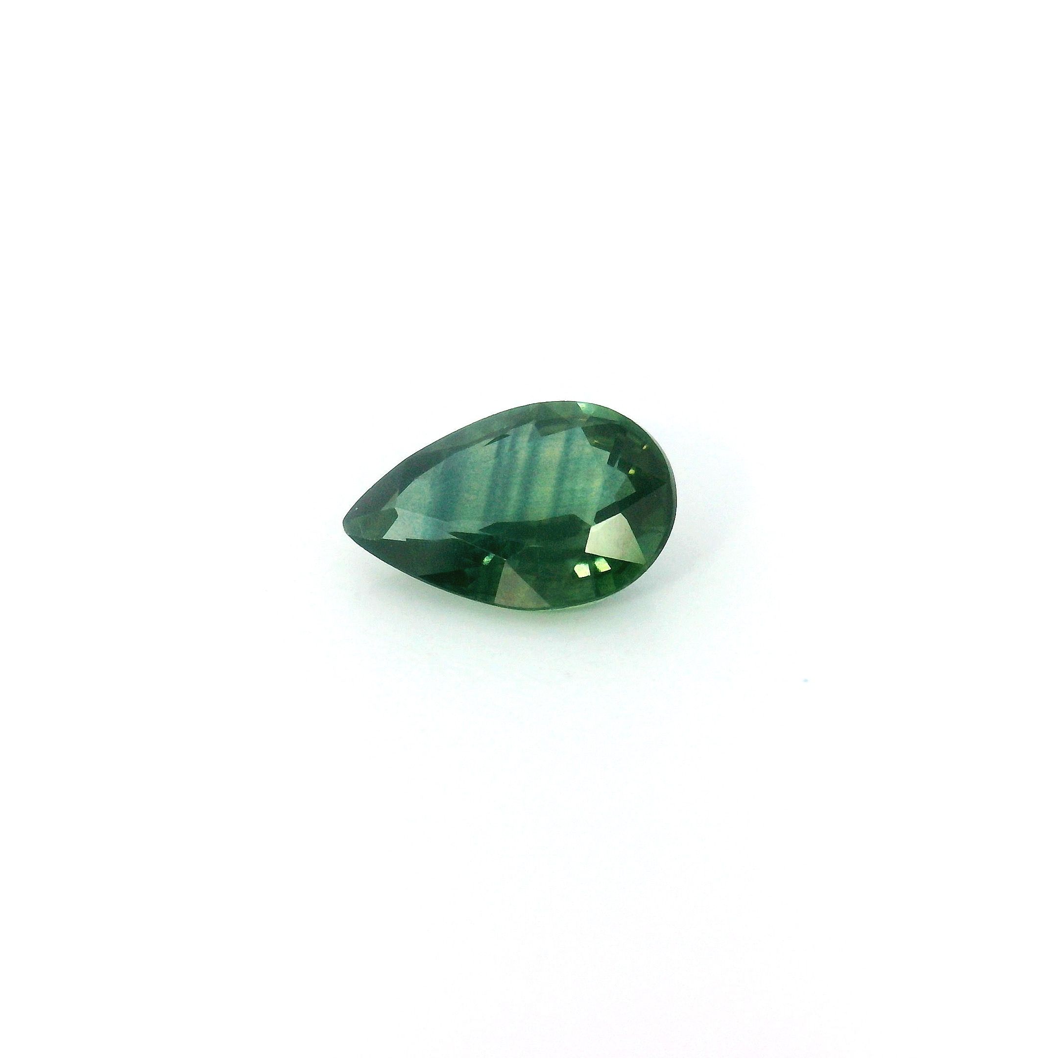 Szafir 1,04 ct, zielony, szlif gruszka