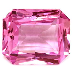 Szafir 2,99 ct, różowy, szlif szmaragdowy