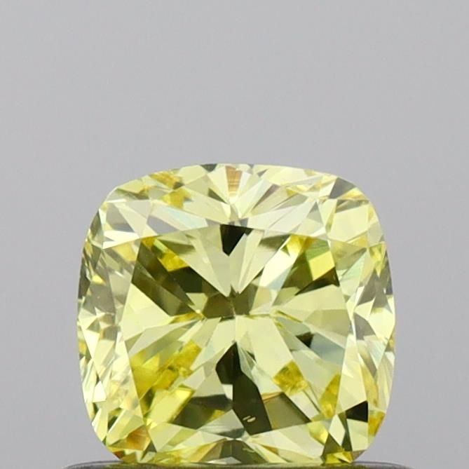 0.56 CT Fancy Intense Yellow CUSHION BRILLIANT