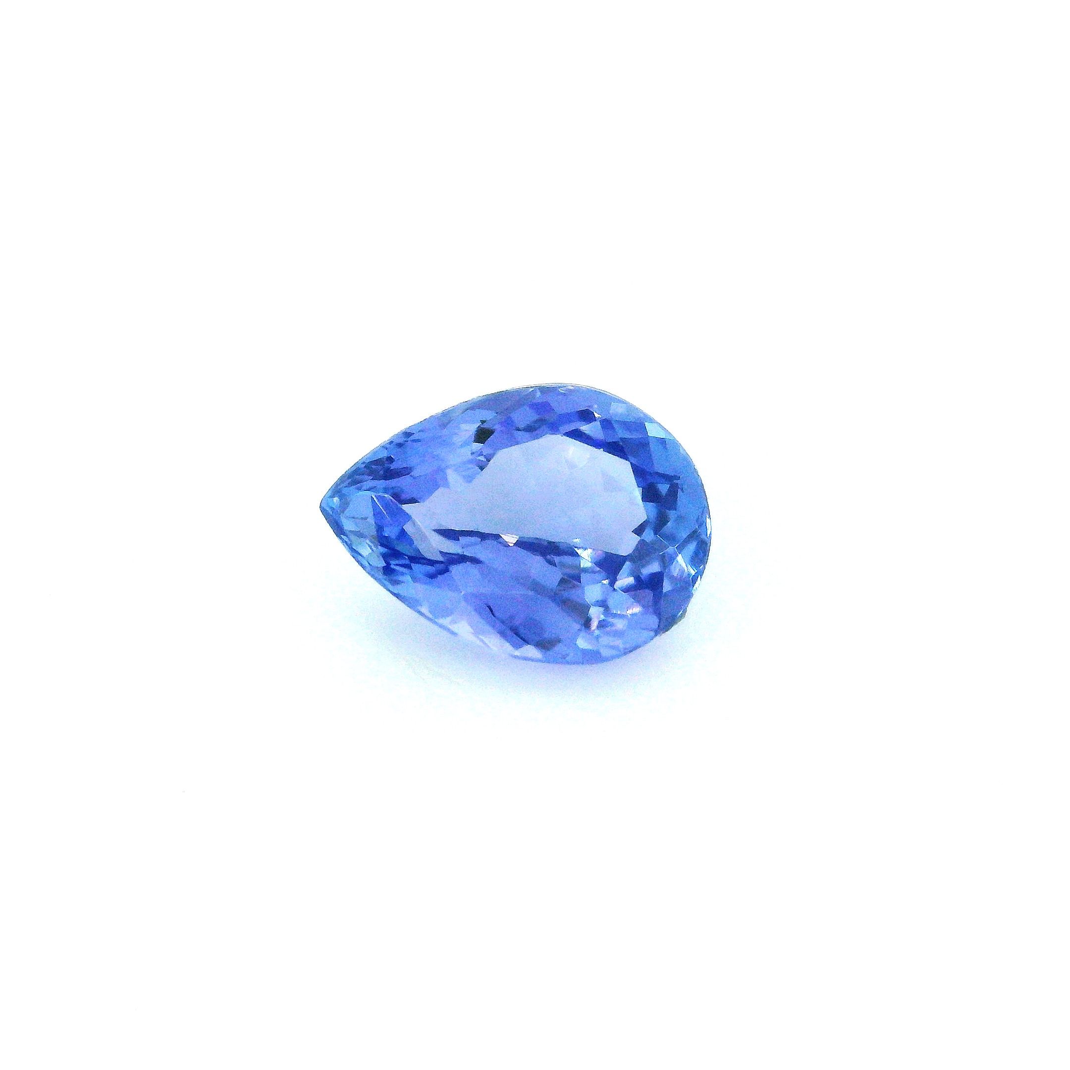 Tanzanit 1,95 ct, niebieski, szlif gruszka