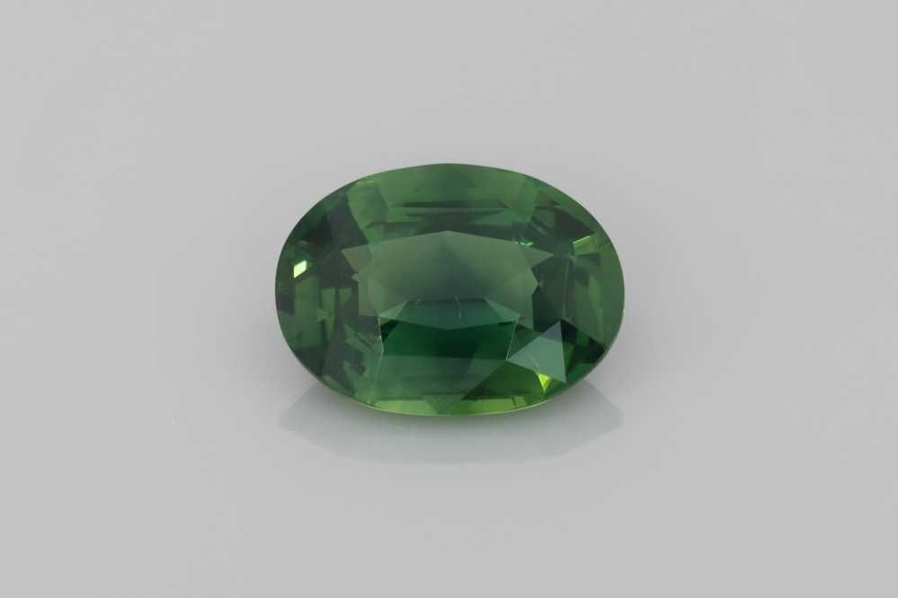 2.71 Carat Vivid Green Oval Sapphire