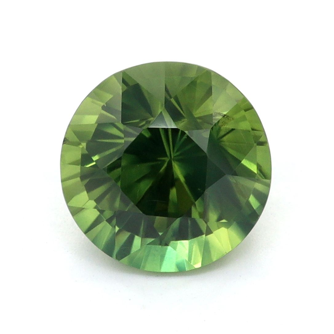 SAPPHIRE FACETED 1.74ct GREEN GREEN EC AUSTRALIA HEATED