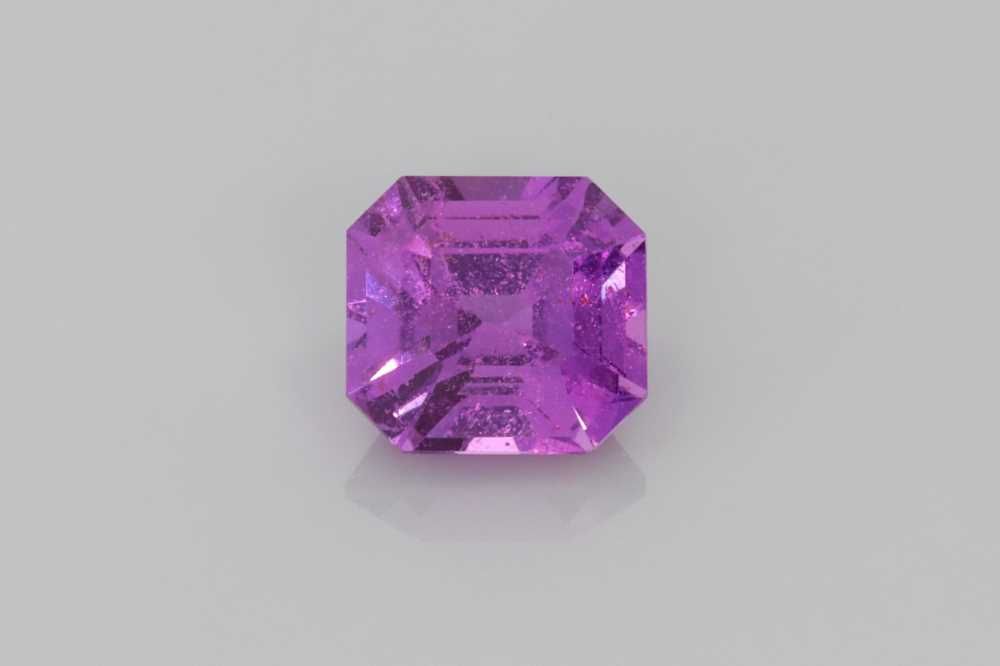 Szafir 1,33 ct, purpurowy, szlif asscher