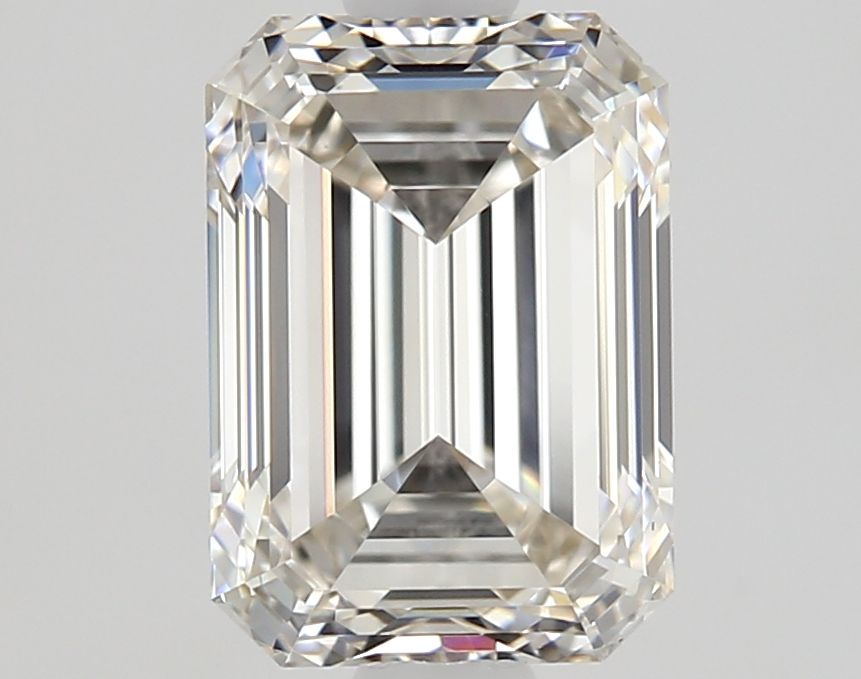 1.3-carat emerald diamond with J color, null cut, and VS2 clarity.