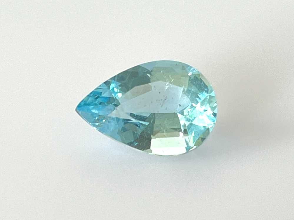 Akwamaryn 3,83 ct, niebieski, szlif gruszka