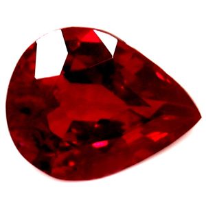 RUBY Pear 0.55ct RED EC FACETED