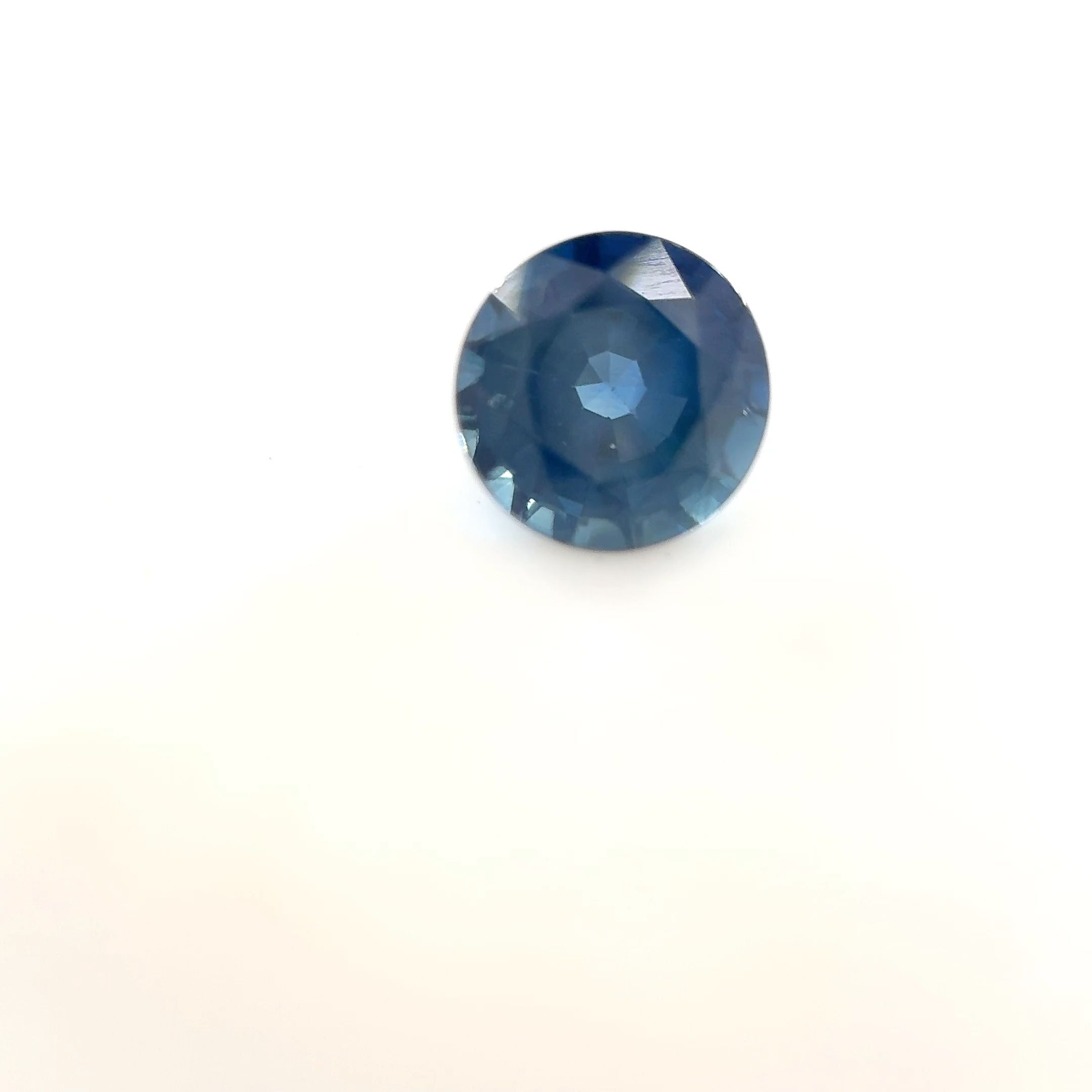 Szafir 1,01 ct, niebieski, szlif okrągły