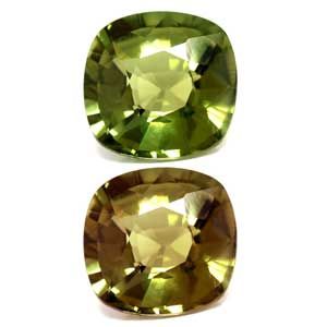 Aleksandryt 2,75 ct, zielony, szlif cushion