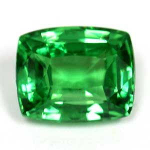 Granat 3,70 ct, zielony, szlif cushion