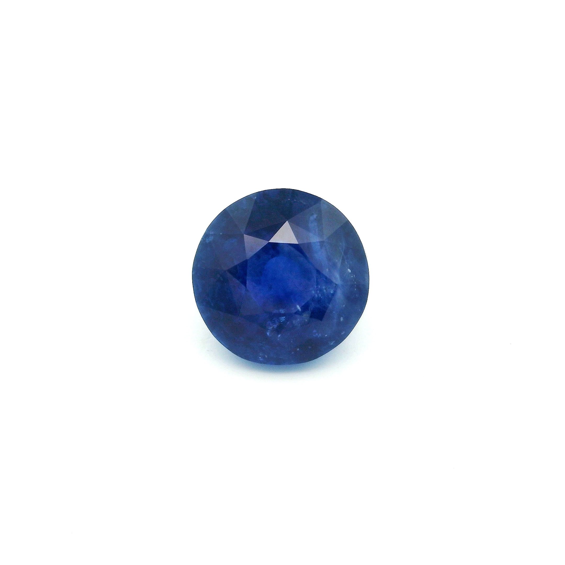 Szafir 4,66 ct, niebieski, szlif okrągły