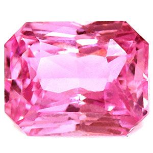 Szafir 1,00 ct, różowy, szlif szmaragdowy