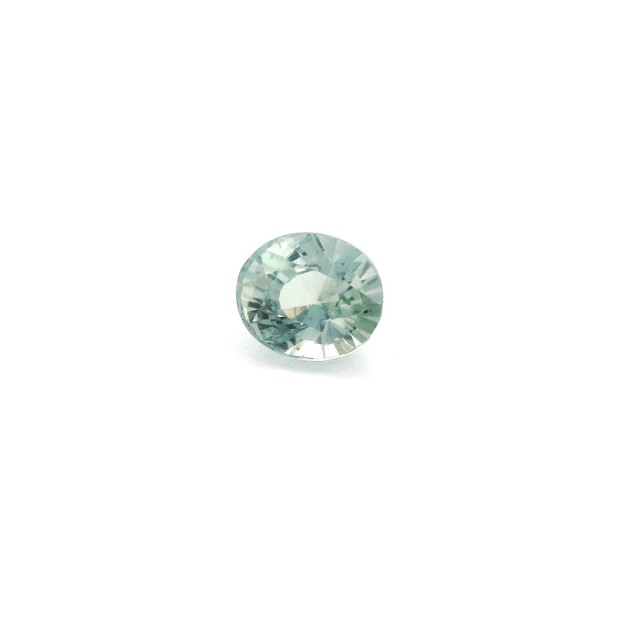 Szafir 1,01 ct, zielony, szlif owalny