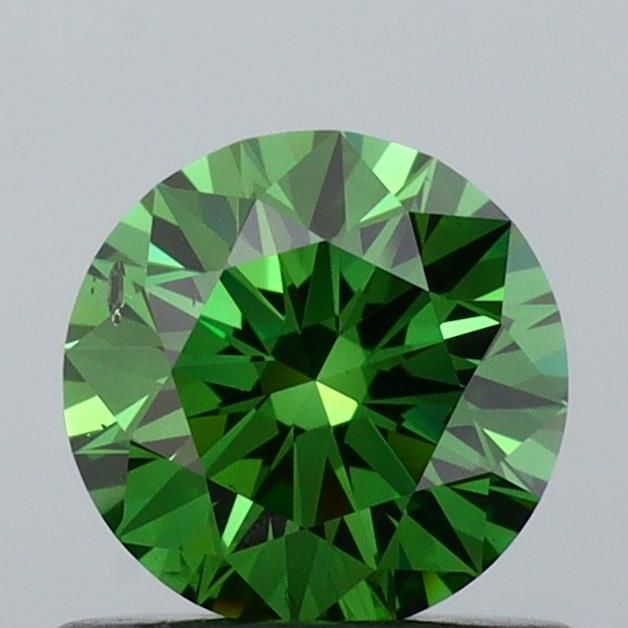 0.65 CT Fancy Vivid Green ROUND