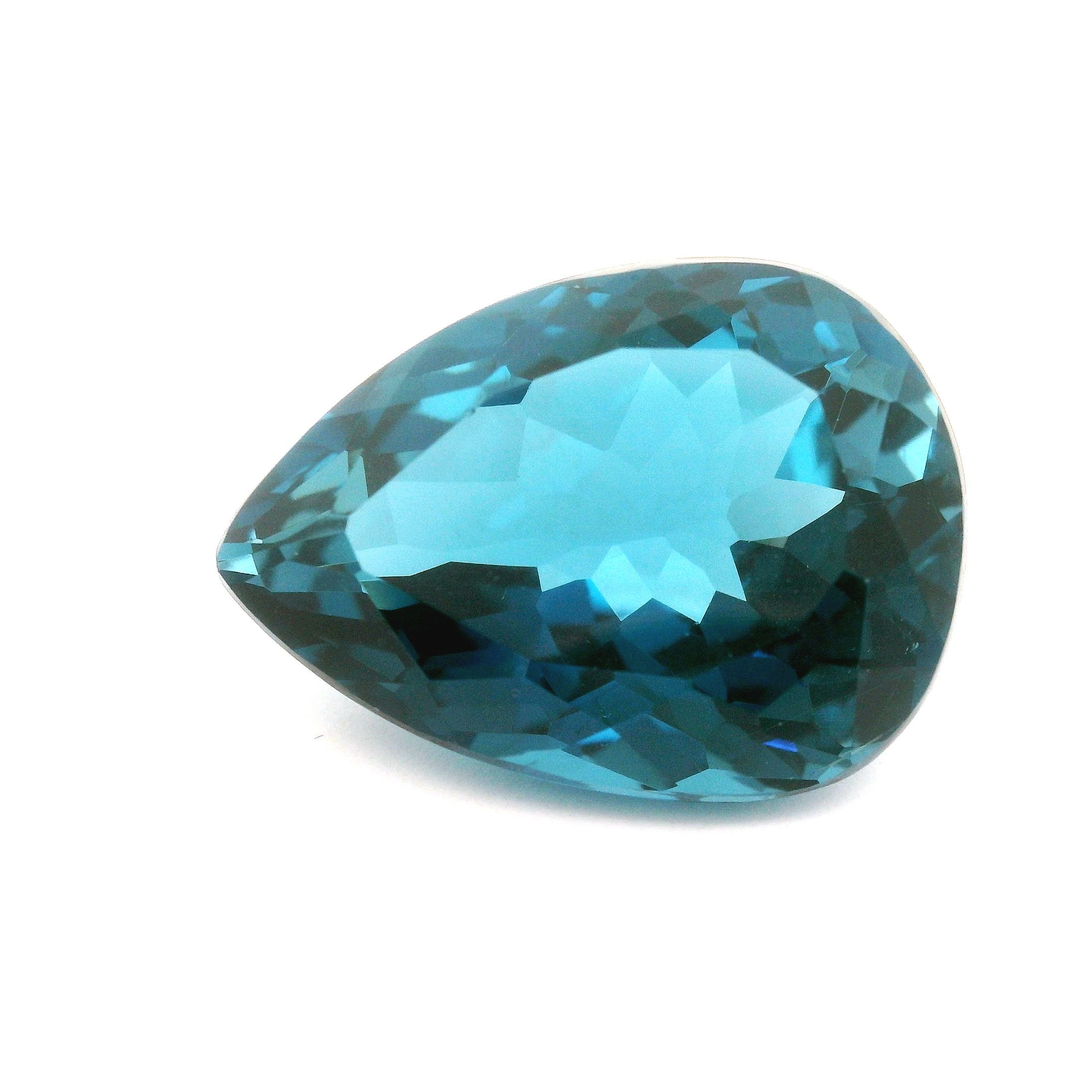 Topaz 20,76 ct, niebieski, szlif gruszka