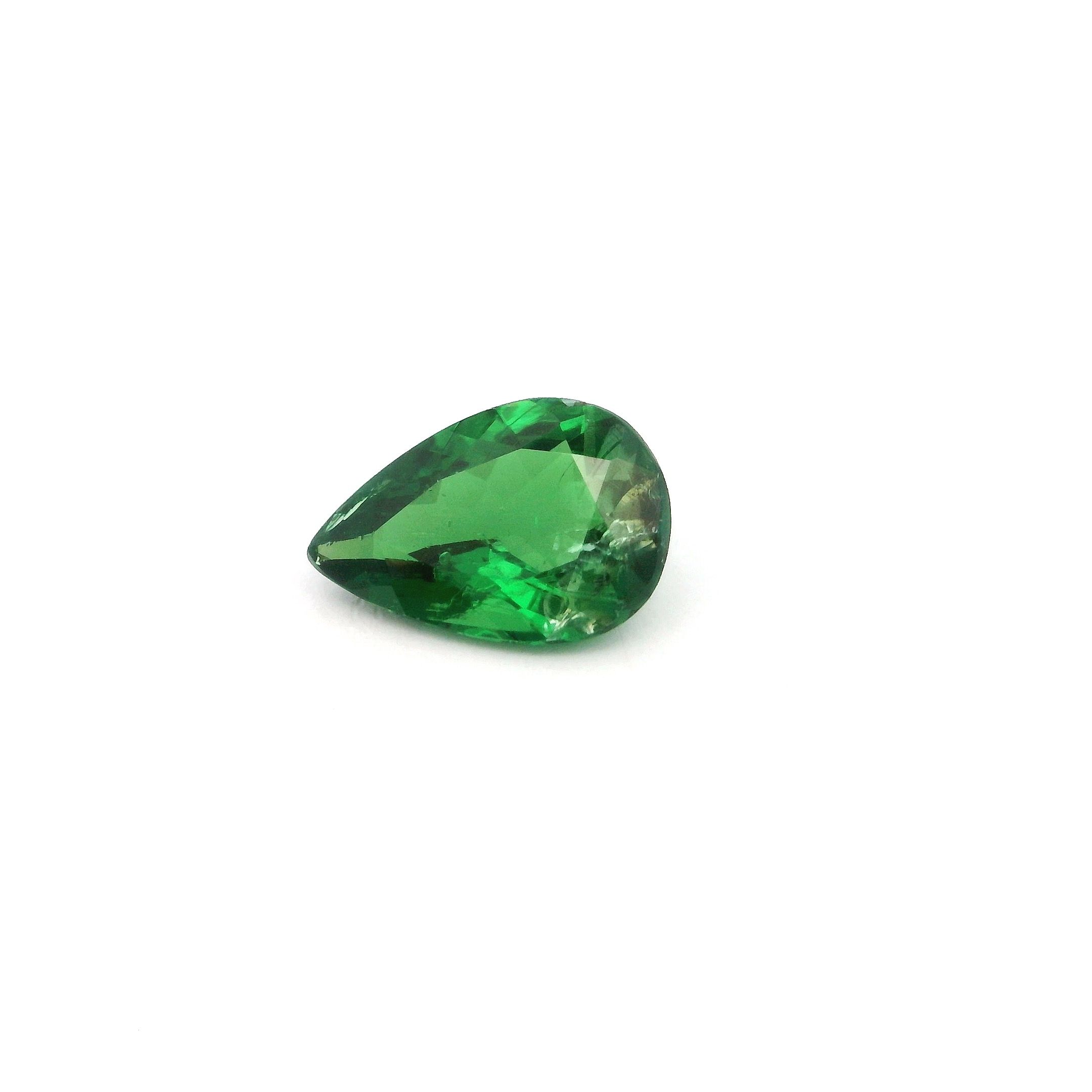 GARNET FACETED 1.3ct GREEN Deep green SI KENYA NONE